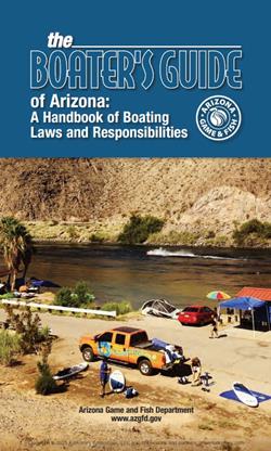 Three sailboats on the front of the Boater's Guide of Arizona - A Handbook of Boating Laws and Responsibilities.
