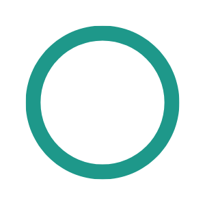 The teal hollow circle represents the easiest trails in the park. 