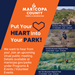 Orange and navy blue Maricopa County Parks and Recreation graphic reading “Put Your Heart Into Your Park!” inviting residents to virtual public meetings about park master plans. Photos highlight San Tan Mountain (November 10), Buckeye Hills (November 18), and Estrella Mountain (December 2) Regional Parks. All meetings are from 5–6:30 p.m. Details at maricopa.gov/parks under Programs & Events – Volunteer Events.